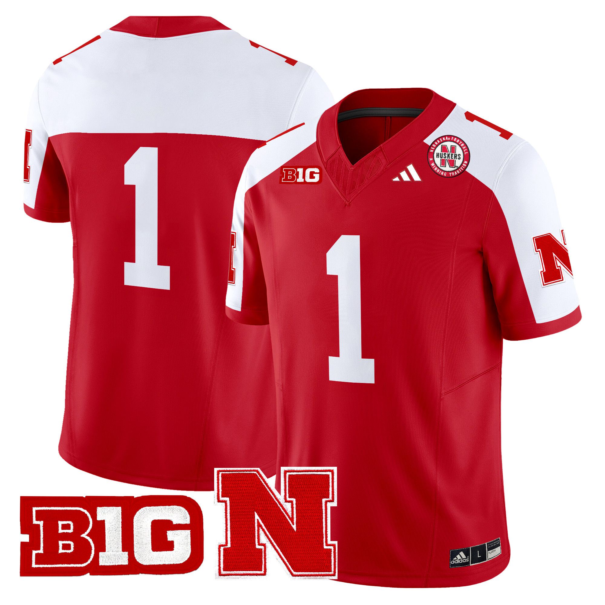 Men Nebraska Cornhuskers #1 No Name Red 2024 Vapor Limited NCAA Jersey->ncaa teams->NCAA Jersey